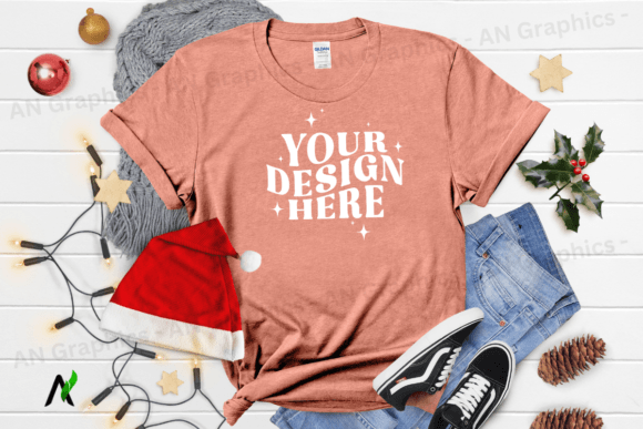 Download Christmas Gildan 6400 T-Shirt Mockup 021 - Premium Resources
