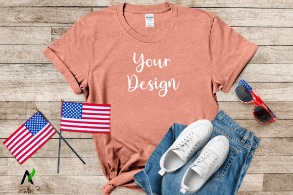Download 4th of July Gildan 64000 Mockup 021 - Premium Bundle