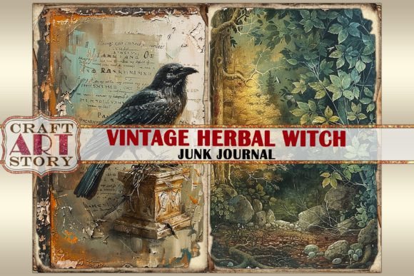 Download Vintage Herbal Witch Junk Journal Page - Premium Resources